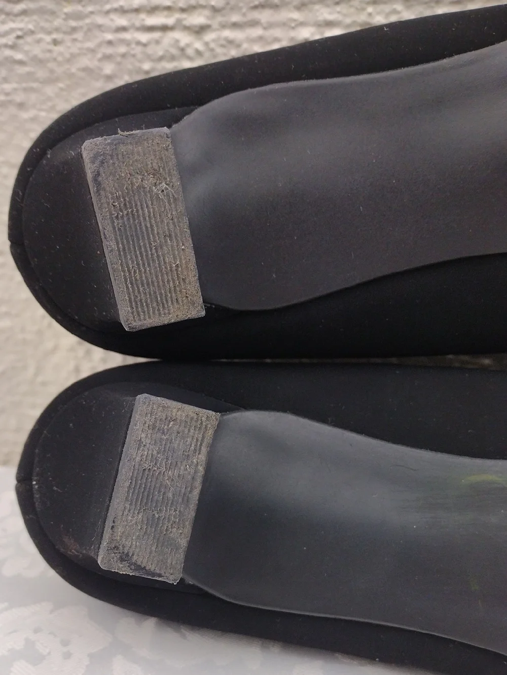 Easy Street Black Quality Man Made Materials Square Toe Block Heel Slip On Pumps